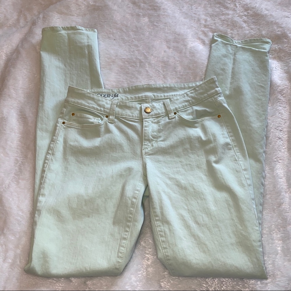 Ann Taylor: stretch mint jeans